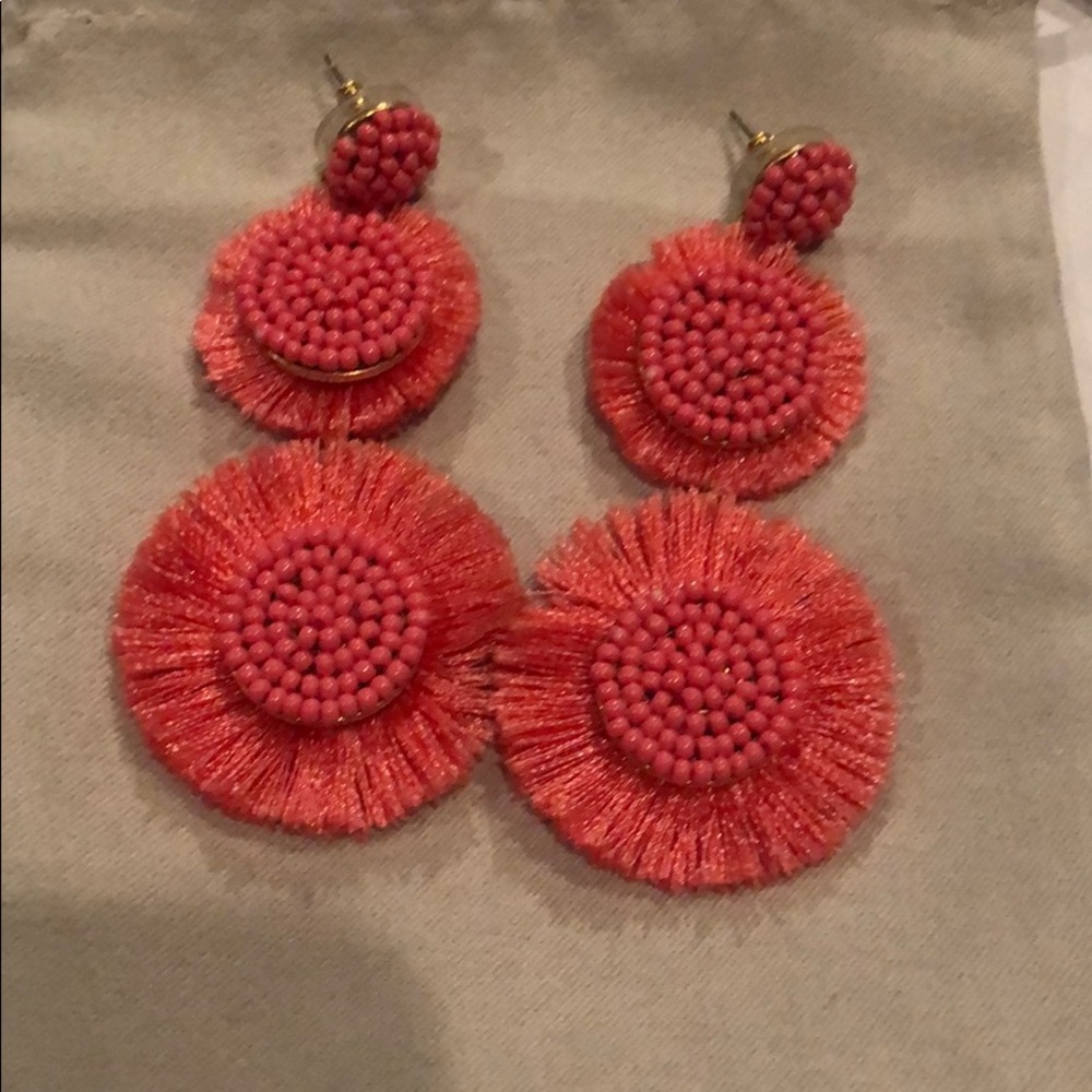 Coral statement earrings